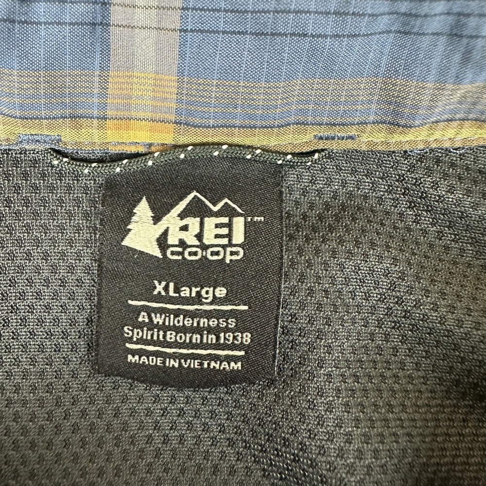 REI Co-op Mens XL Blue Plaid Long Sleeve Button Down Hiking Shirt Ripstop Vented - Picture 8 of 15